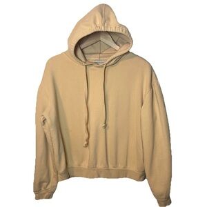 Urban Outfitters Cropped Hoodie Women’s M Beige Sweatshirt Elevated Back Design
